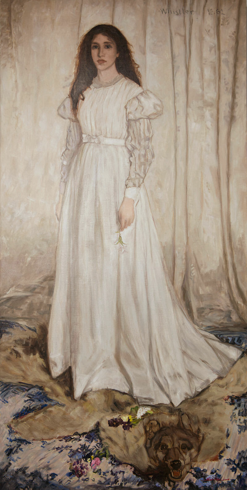 James Whistler 'Symphony In White' painting , 42x84", by Mark Lovett as of 5-23-16, oil on canvas