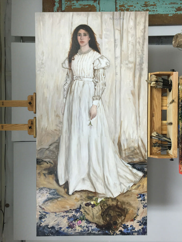 Whistler 'Symphony In White' painting in later stage by Mark Lovett