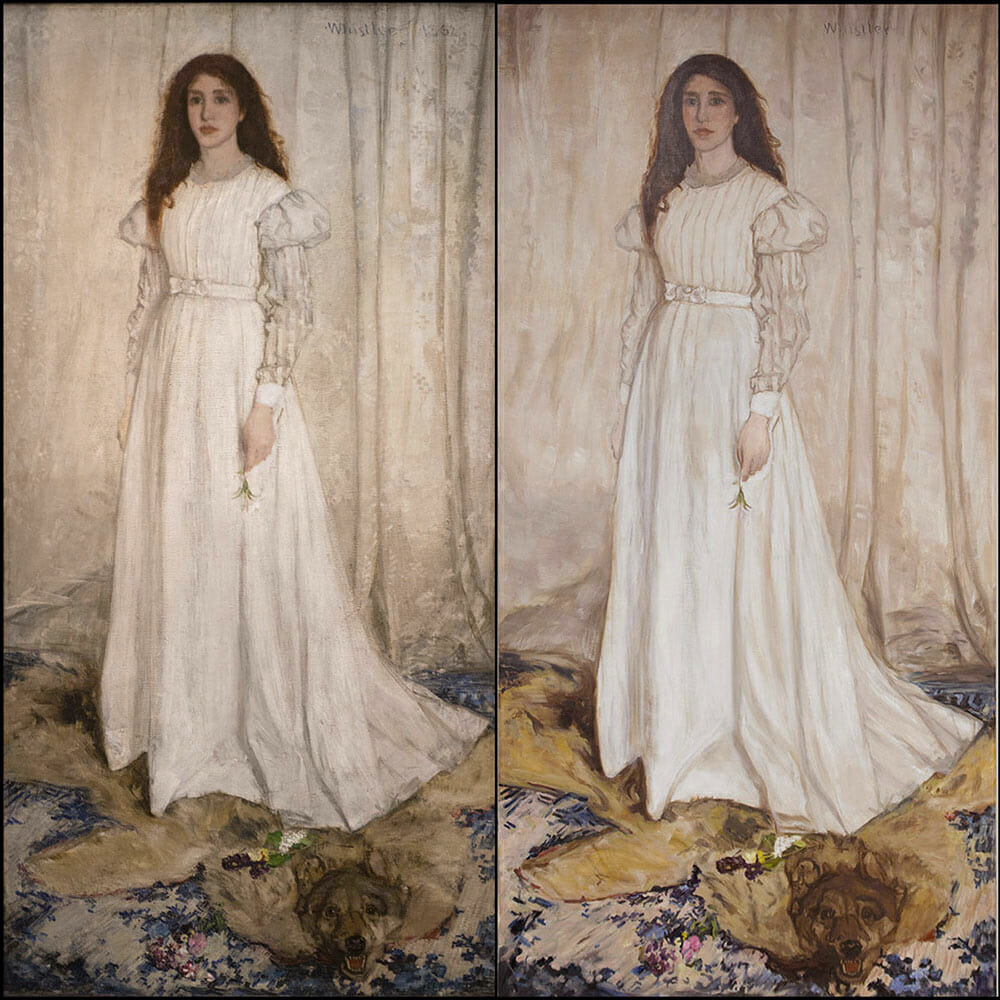 Whistler's Symphony in White painting compared to Mark Lovett's painting in progress