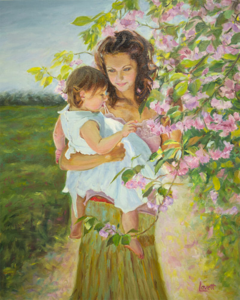 'Mother and Child' oil painting by Mark Lovett